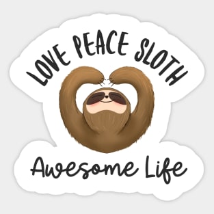 Love peace sloth awesome life design Sticker